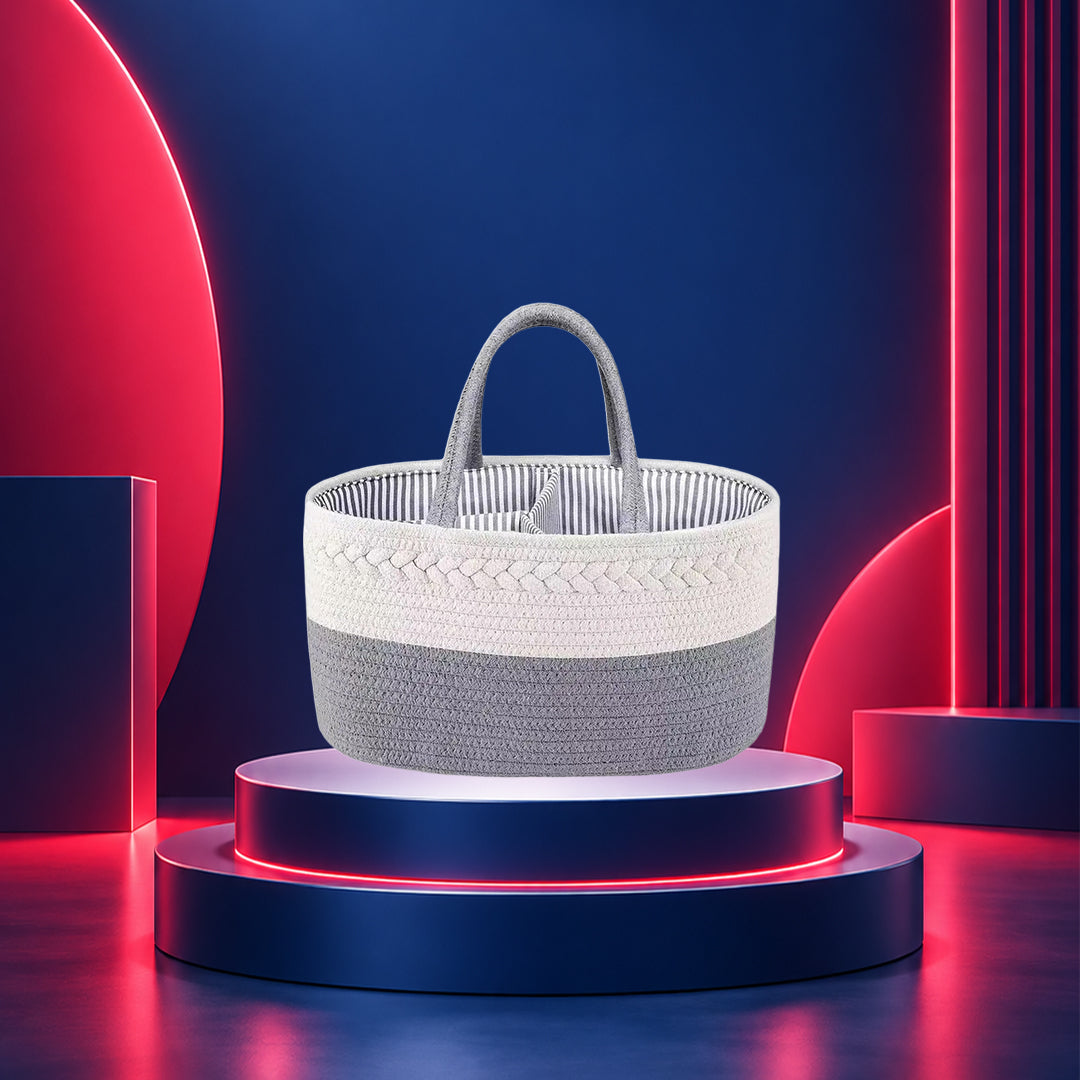 NexaMart Handwoven Storage Basket with Removable Compartments