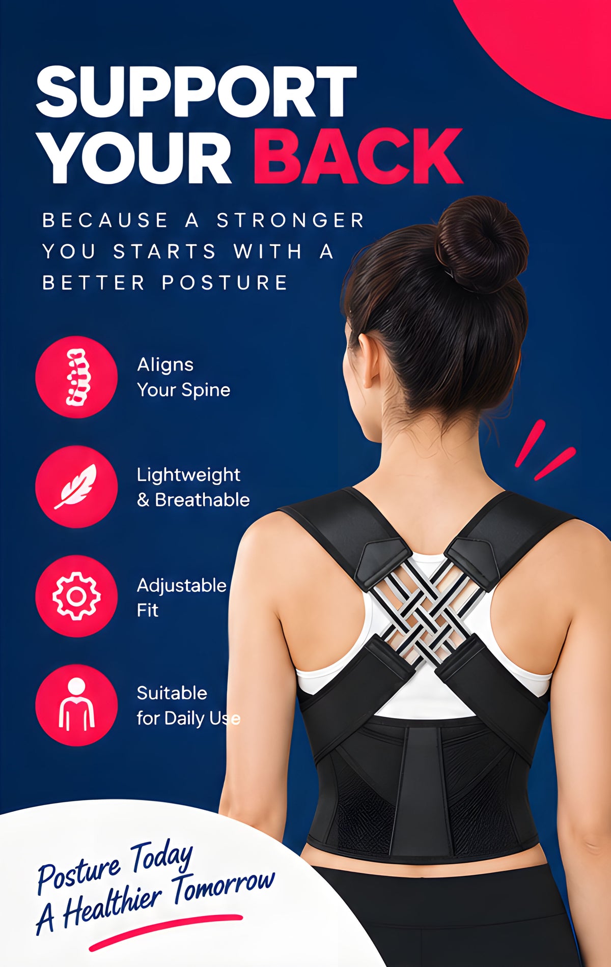 NexaMart Posture Corrector for Shoulder and Back Support
