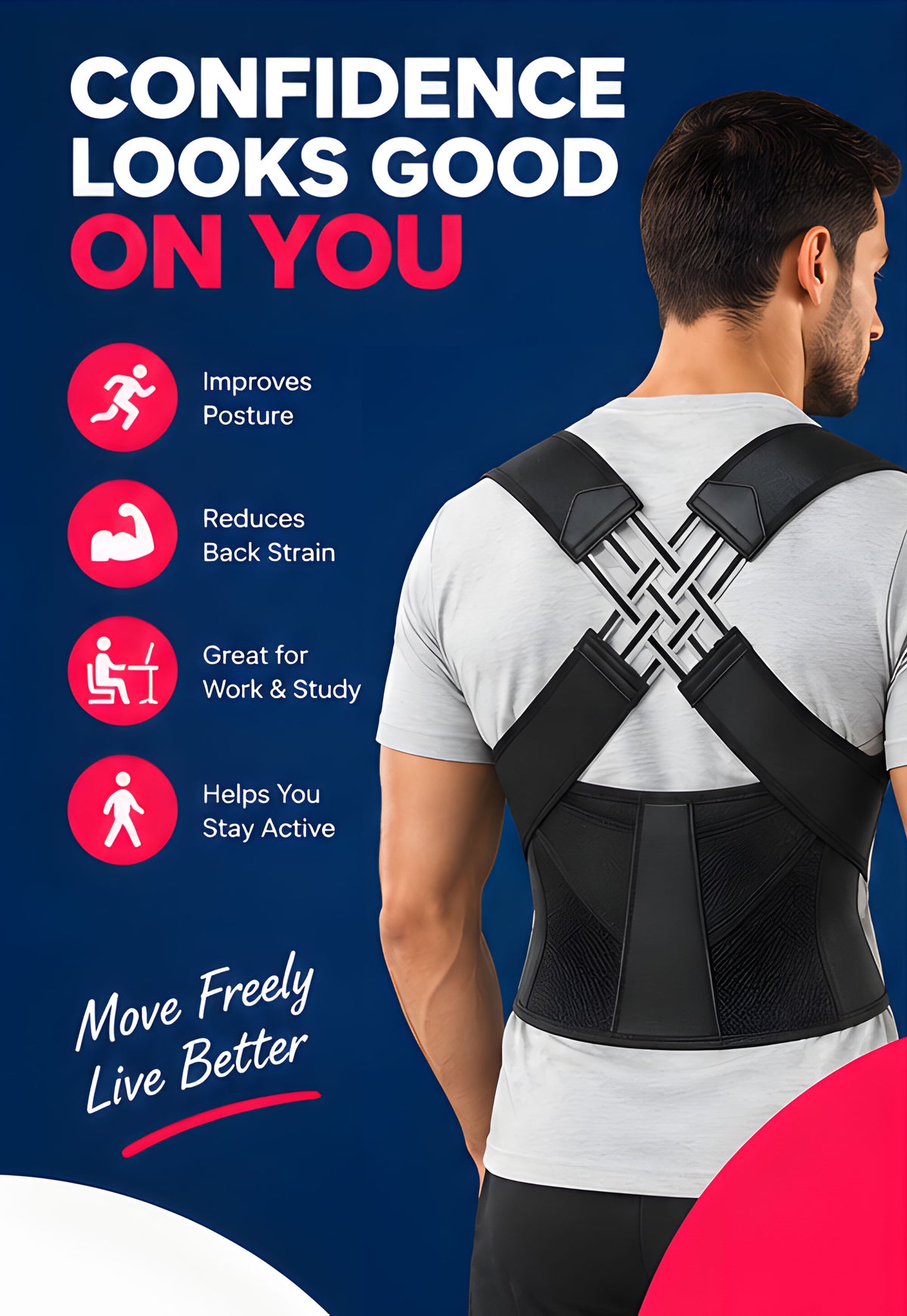 NexaMart Posture Corrector for Shoulder and Back Support