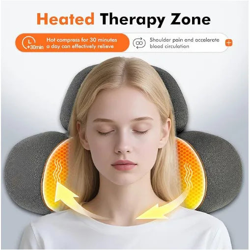 NexaMart Adjustable Heating Massage Neck Pillow with Memory Foam