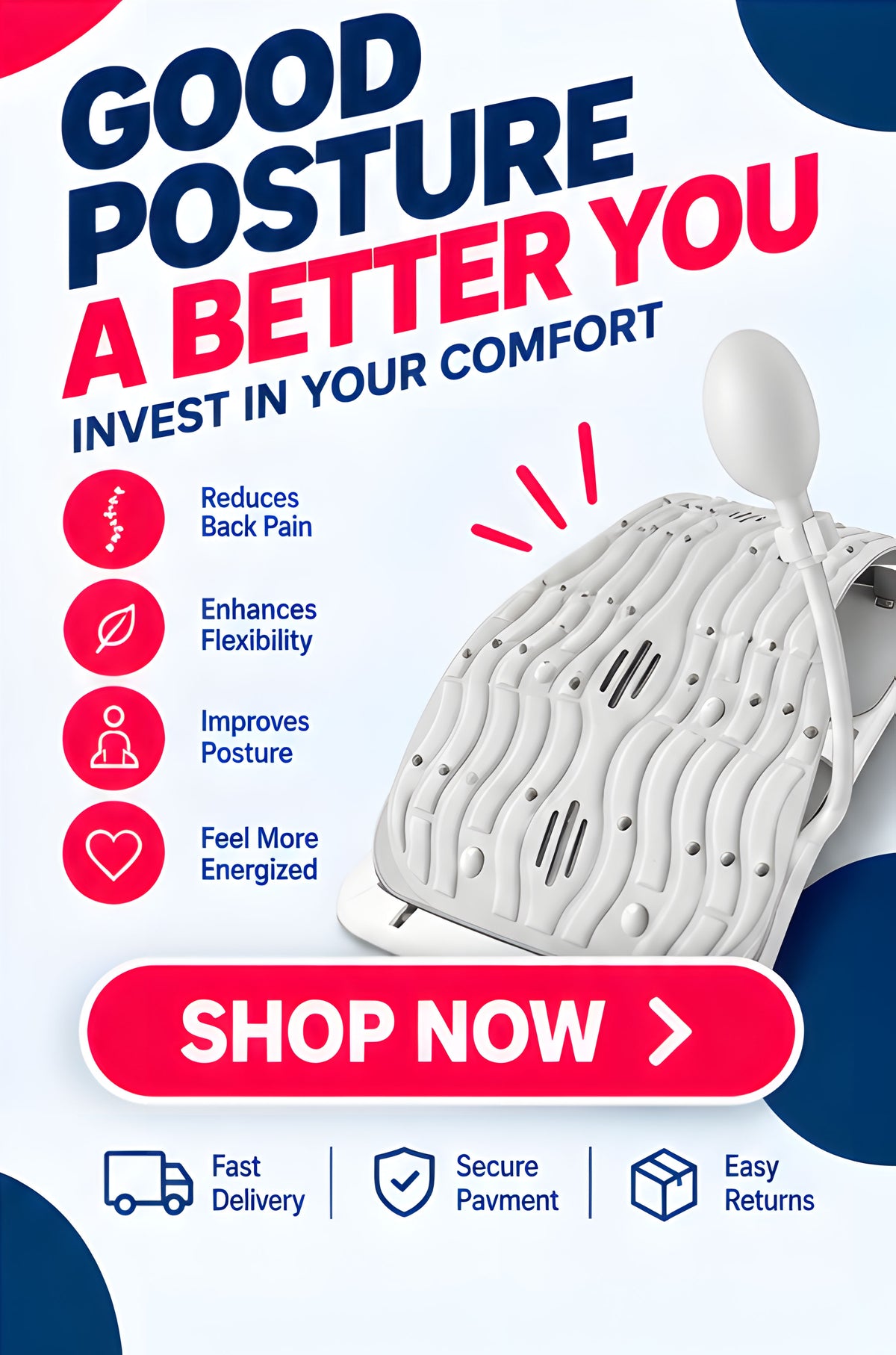 NexaMart Inflatable Lumbar Support Cushion