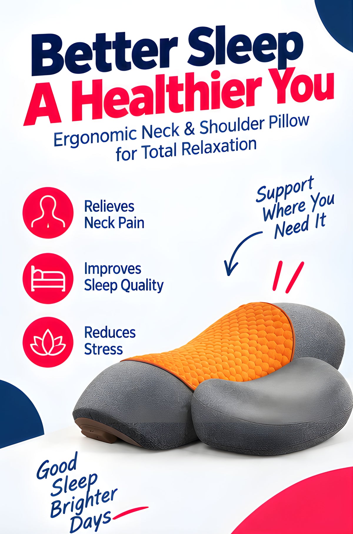 NexaMart Adjustable Heating Massage Neck Pillow with Memory Foam