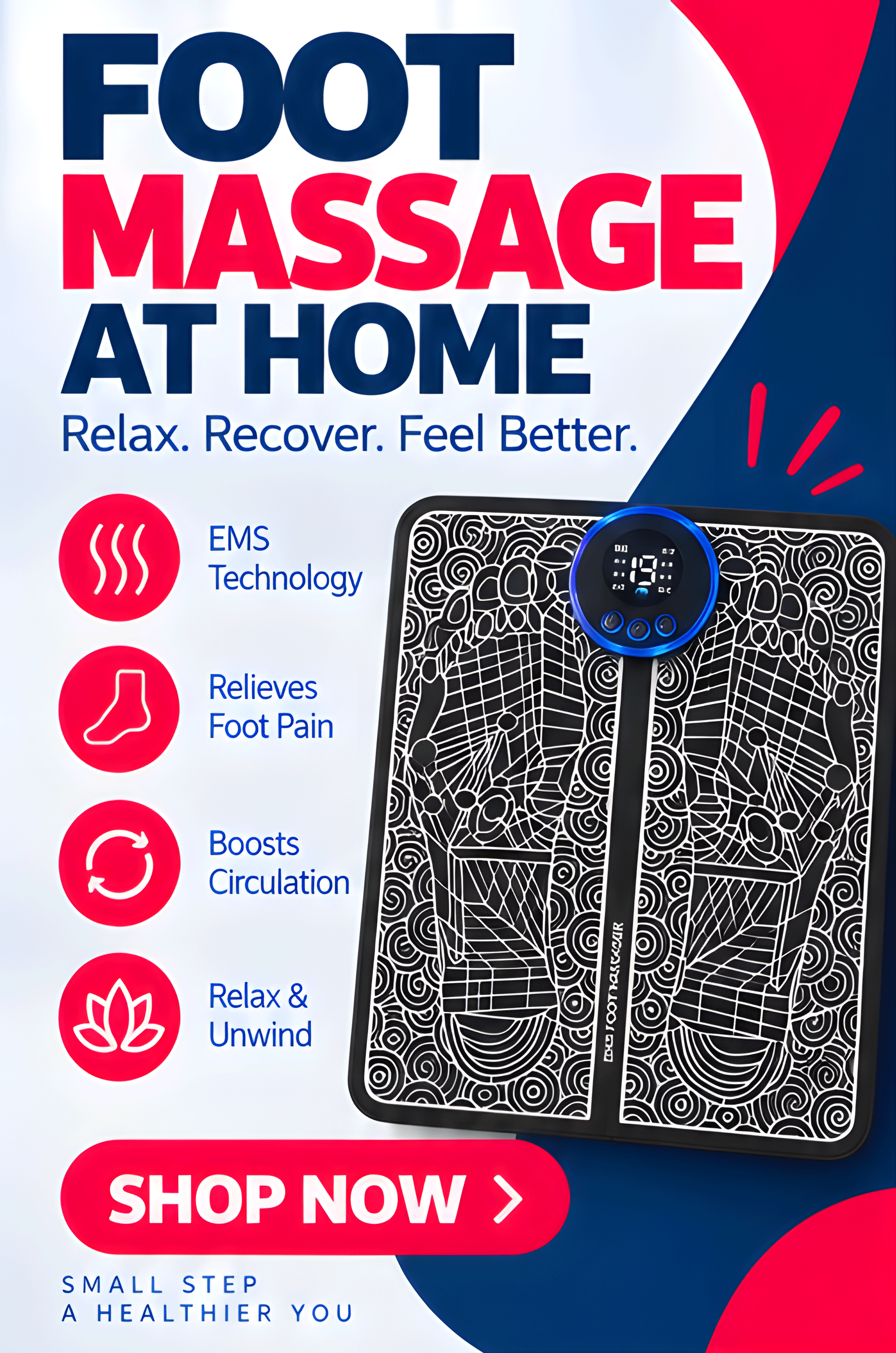 NexaMart EMS Foot Massage Pad with Pulse Technology