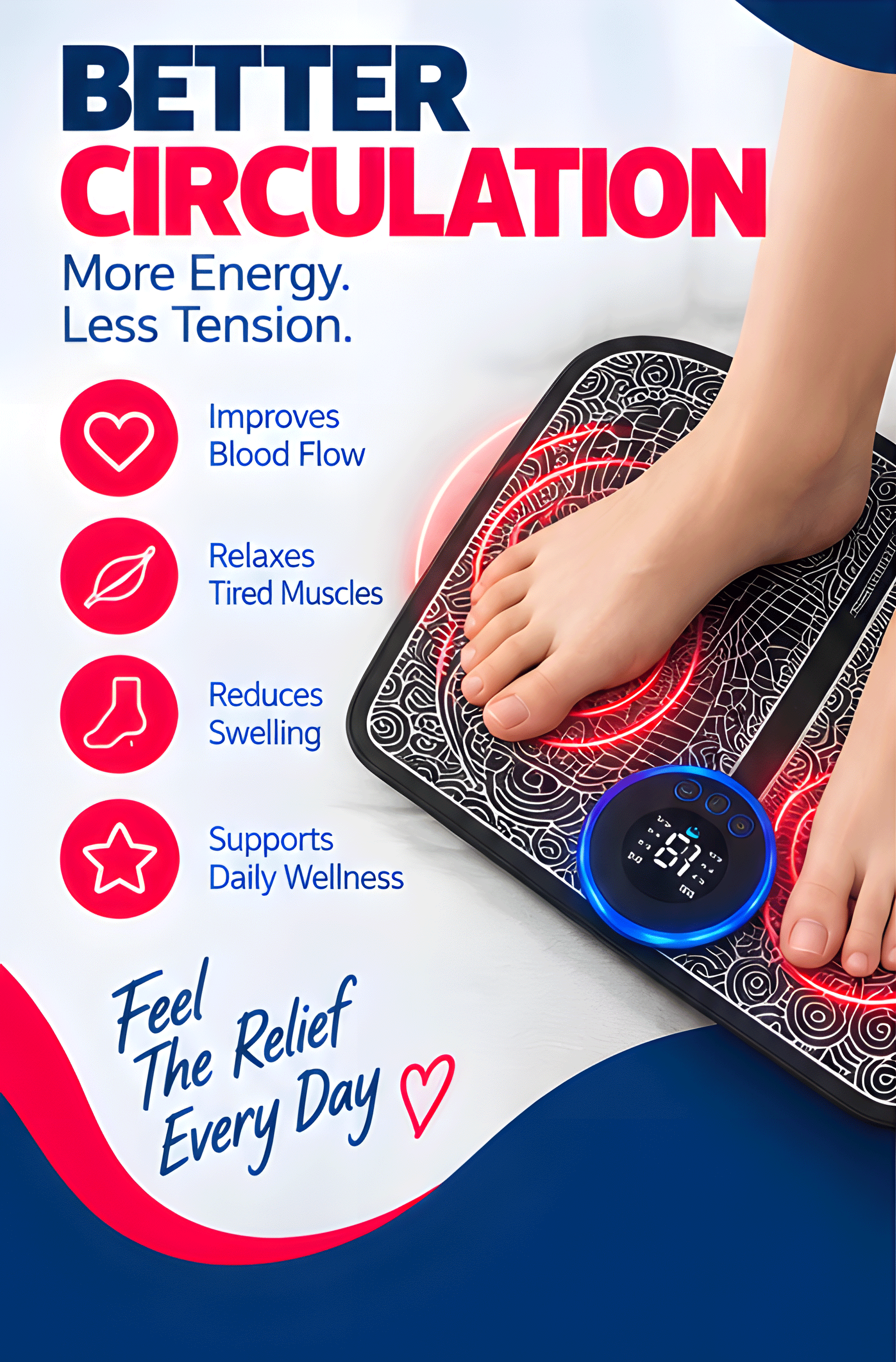 NexaMart EMS Foot Massage Pad with Pulse Technology
