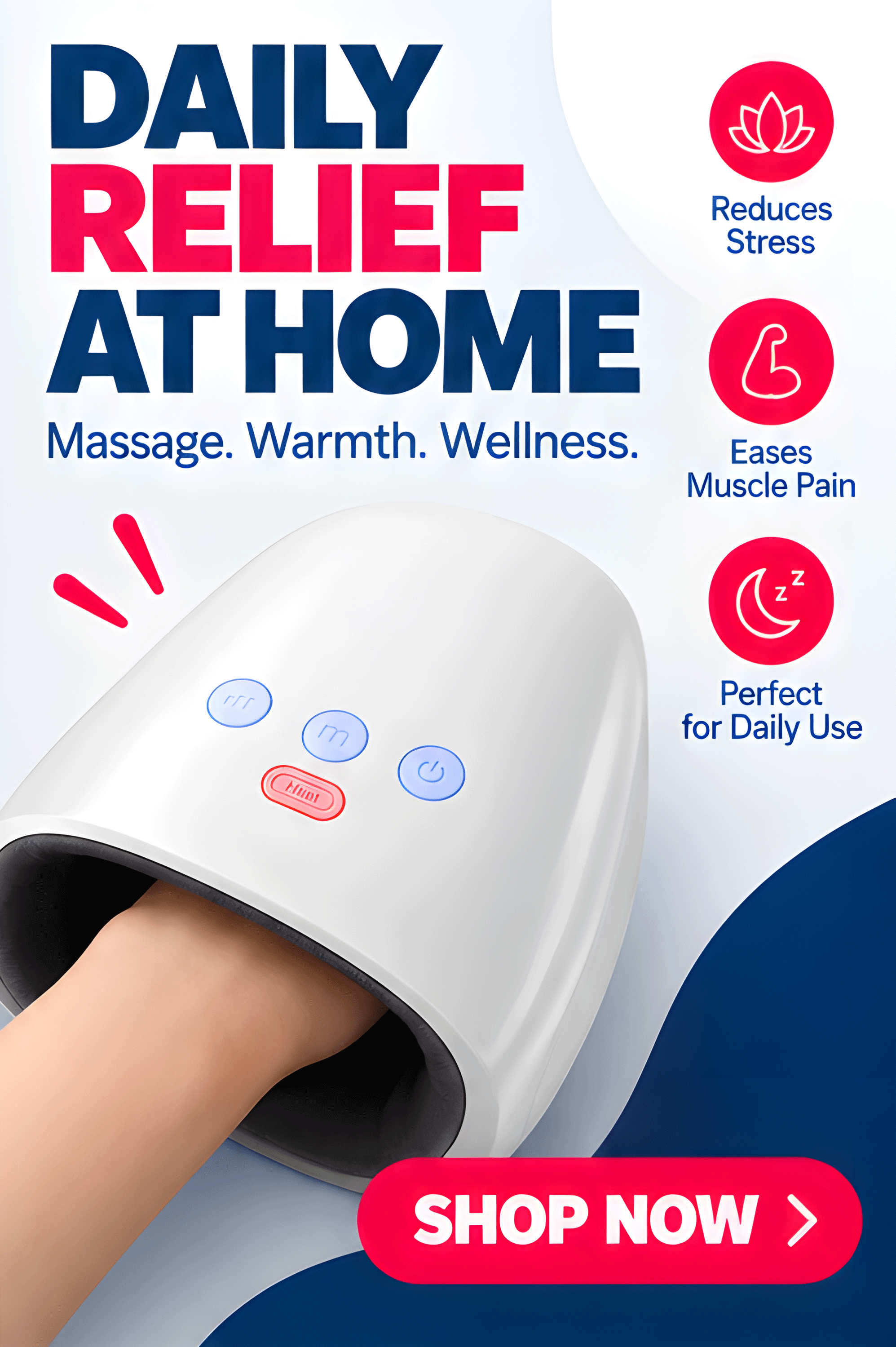NexaMart Hand Massager with Heating and Air Wave Technology