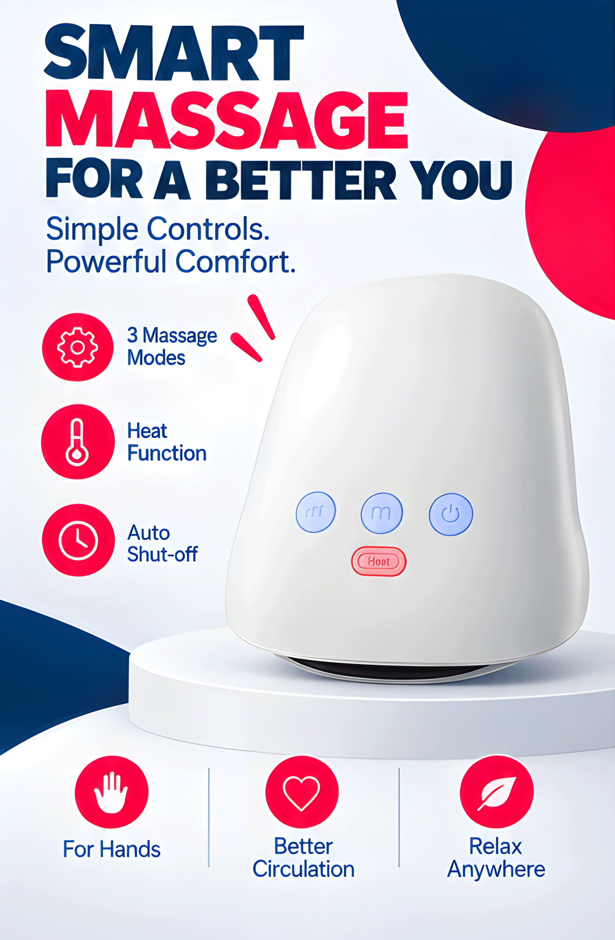 NexaMart Hand Massager with Heating and Air Wave Technology