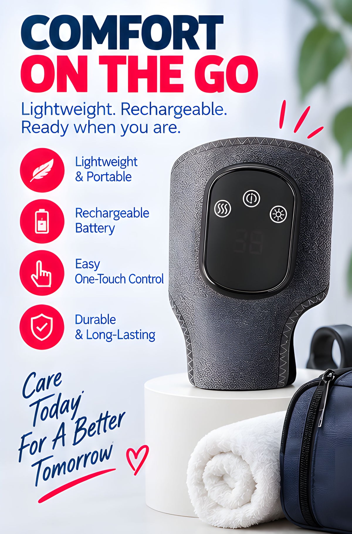 NexaMart Electric Heating Ankle Protector with Vibration Massage and Graphene Technology