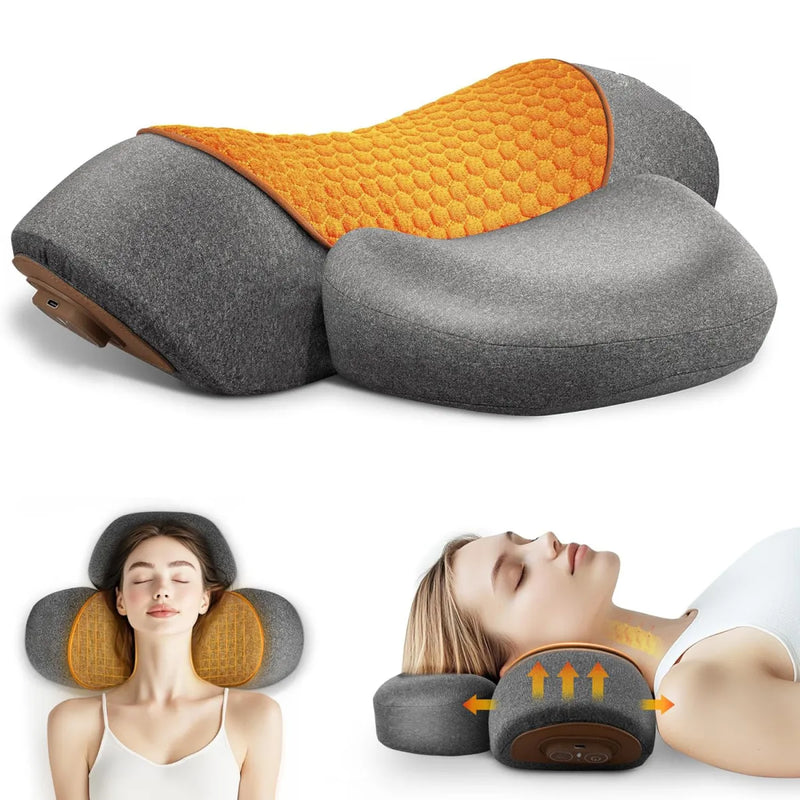 NexaMart Adjustable Heating Massage Neck Pillow with Memory Foam