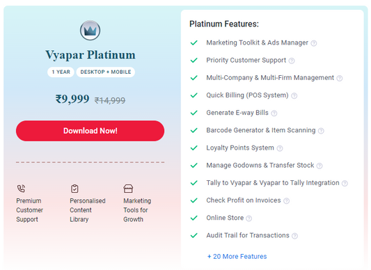 Vyapar Platinum Version 12.3.6 - Complete Business Management Solution